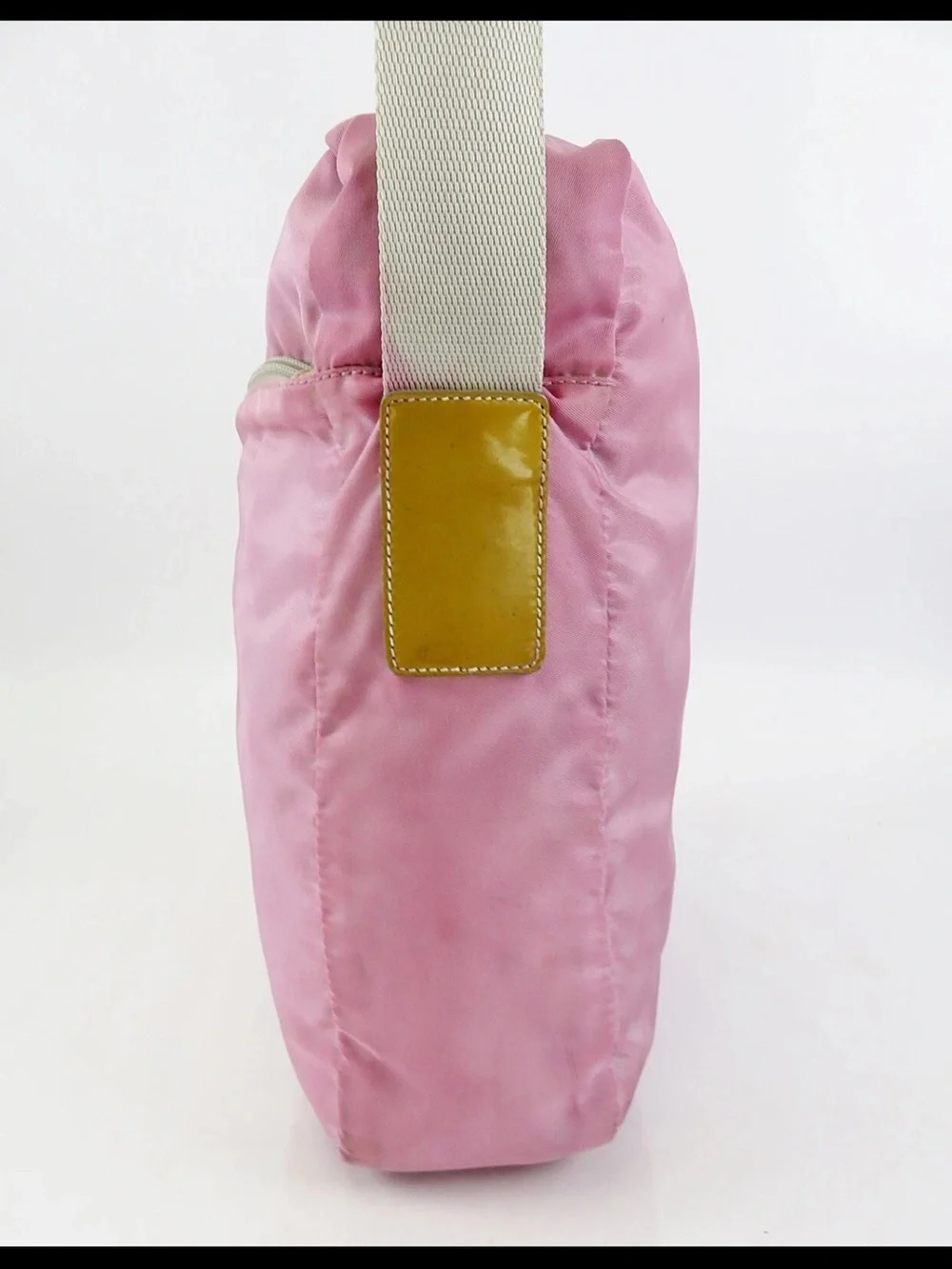 Prada Pink Nylon Crossbody with Cream Strap